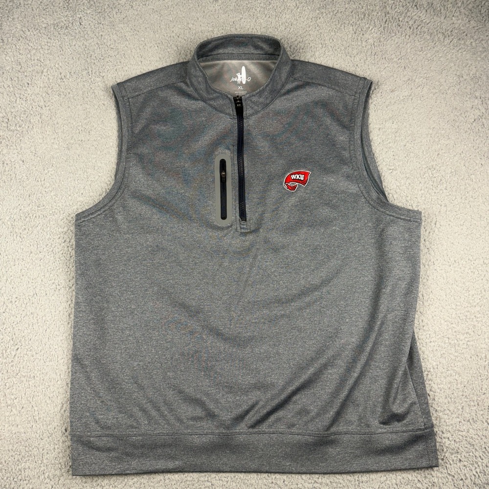 Western Kentucky Hilltoppers WKU Johnnie-O Vest Mens XL Gray 1/4 Zip Performance